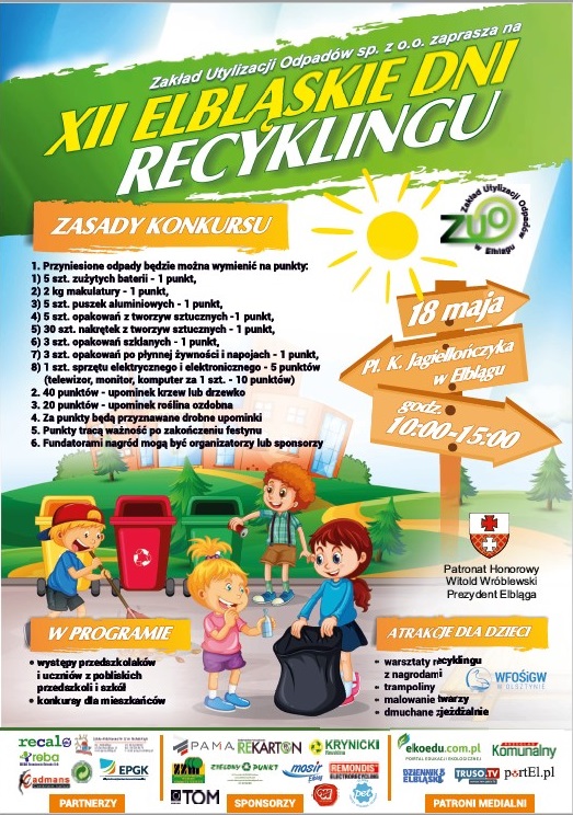 Plakat dwunastych elblskich dni recyklingu